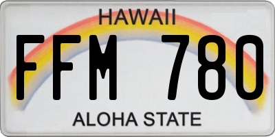HI license plate FFM780