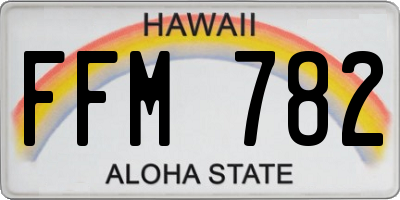 HI license plate FFM782