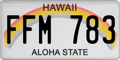 HI license plate FFM783