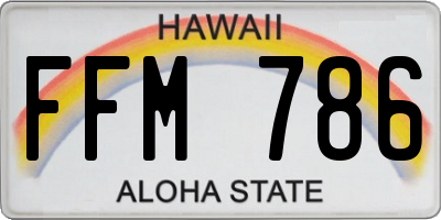 HI license plate FFM786