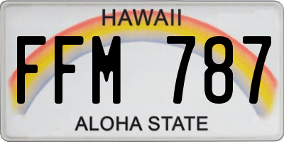 HI license plate FFM787