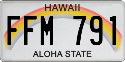 HI license plate FFM791