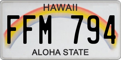 HI license plate FFM794