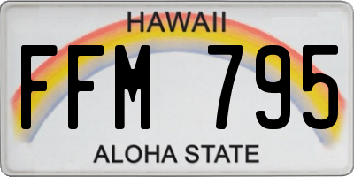 HI license plate FFM795