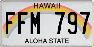 HI license plate FFM797