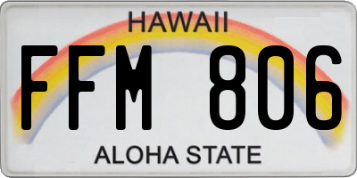 HI license plate FFM806