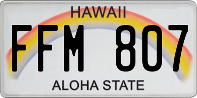 HI license plate FFM807