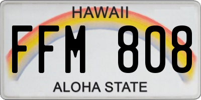 HI license plate FFM808