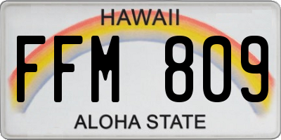 HI license plate FFM809