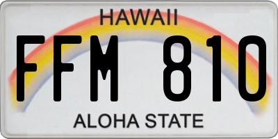 HI license plate FFM810