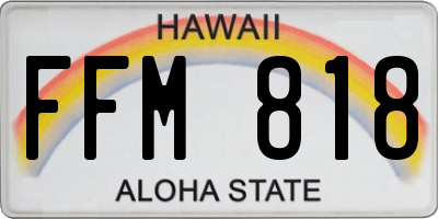 HI license plate FFM818