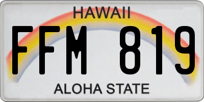 HI license plate FFM819