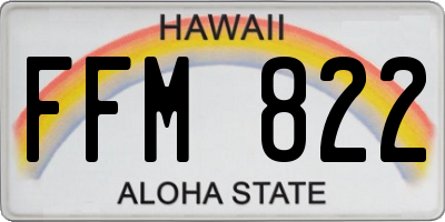 HI license plate FFM822