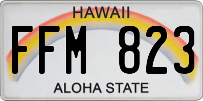HI license plate FFM823