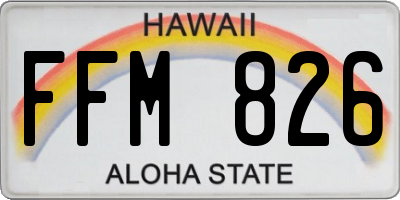 HI license plate FFM826