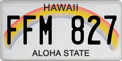 HI license plate FFM827