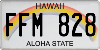 HI license plate FFM828