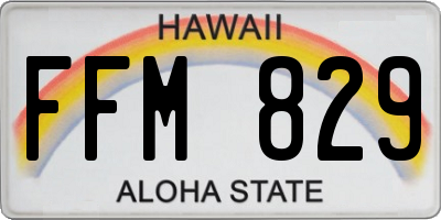 HI license plate FFM829