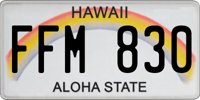 HI license plate FFM830