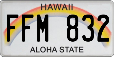 HI license plate FFM832