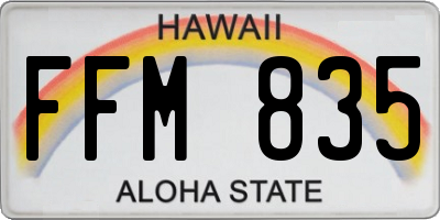 HI license plate FFM835
