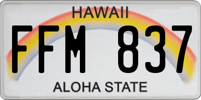 HI license plate FFM837