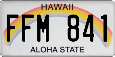 HI license plate FFM841