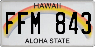HI license plate FFM843