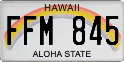 HI license plate FFM845