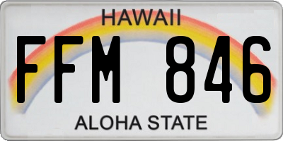 HI license plate FFM846