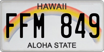 HI license plate FFM849
