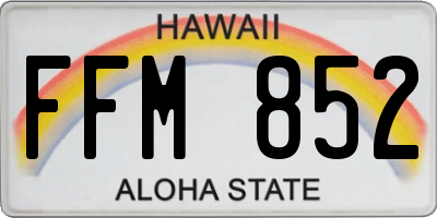HI license plate FFM852