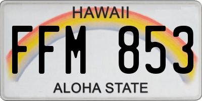 HI license plate FFM853