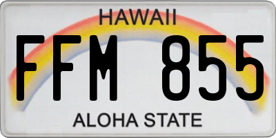 HI license plate FFM855