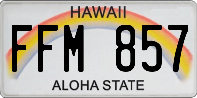HI license plate FFM857