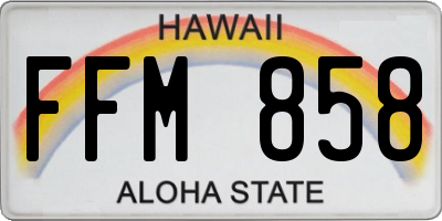 HI license plate FFM858