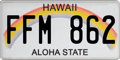 HI license plate FFM862