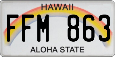 HI license plate FFM863