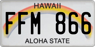HI license plate FFM866