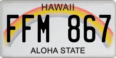 HI license plate FFM867