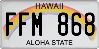 HI license plate FFM868