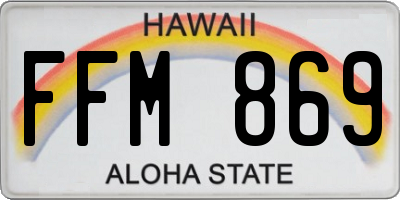 HI license plate FFM869