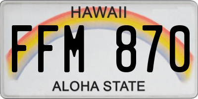 HI license plate FFM870