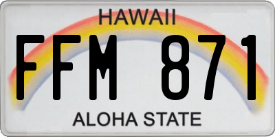HI license plate FFM871