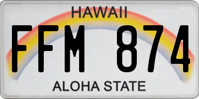 HI license plate FFM874