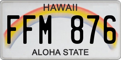 HI license plate FFM876