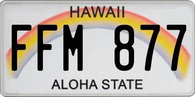 HI license plate FFM877