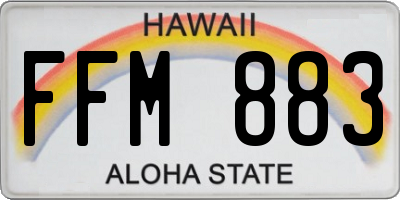 HI license plate FFM883