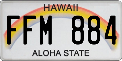 HI license plate FFM884