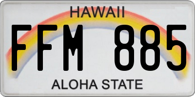 HI license plate FFM885